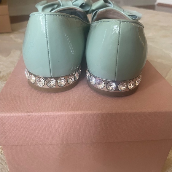 Light Blue Miu Miu flats with bows - Picture 8 of 8